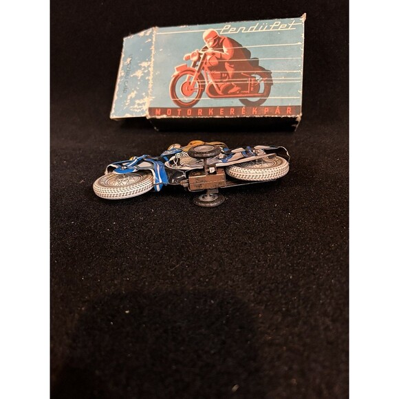 Tin Toy  Friction Powered Motorkerekpar Motorcycle W/Box B1 - Picture 3 of 12